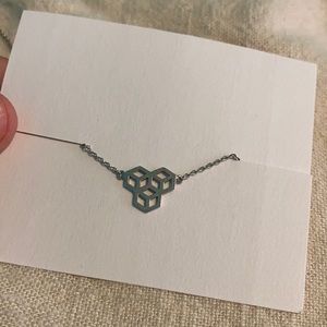 Sterling silver geometric necklace